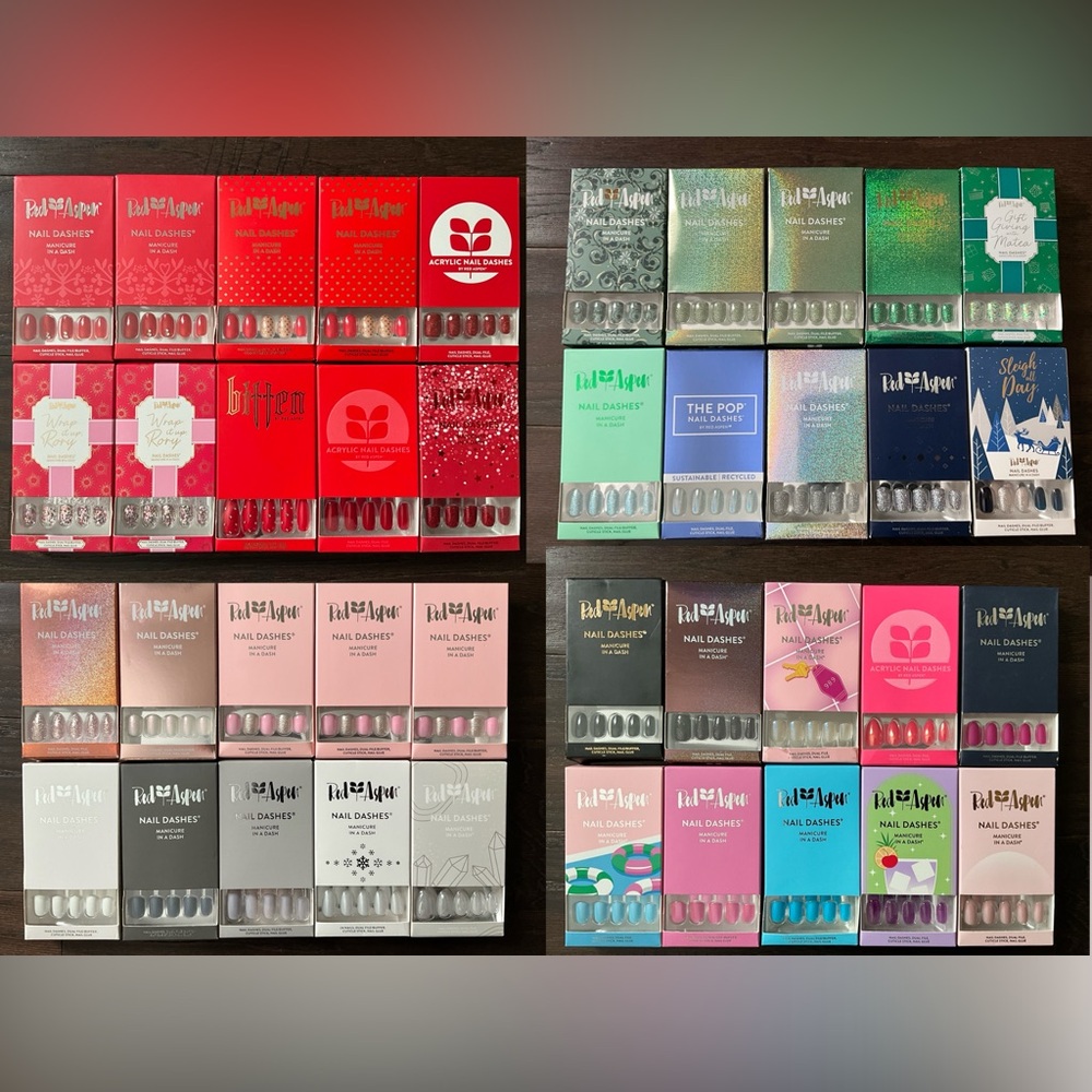 💅 LOT of 40 Red Aspen Nail Dashes • Some Acrylics & Most RETIRED • Take a Look 👀
